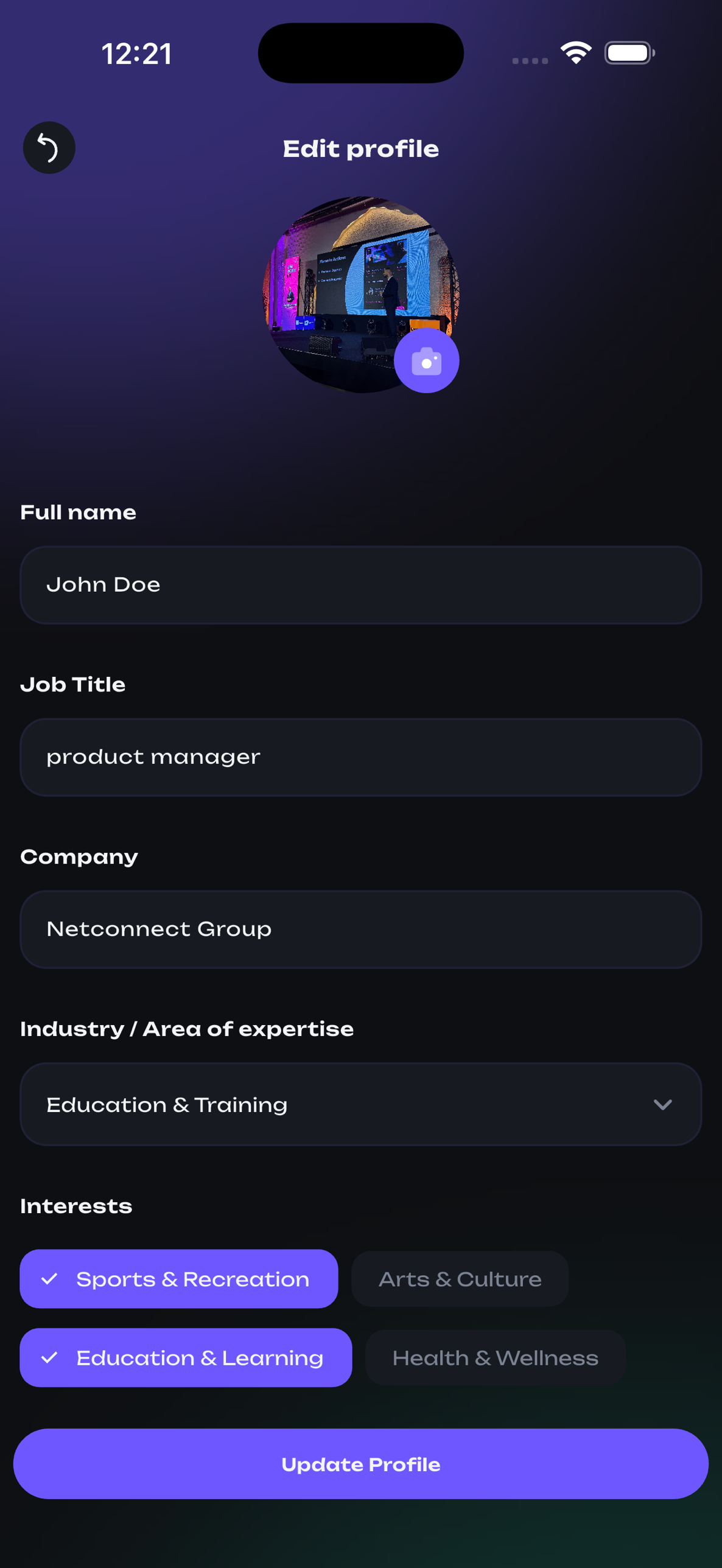 Edit profile