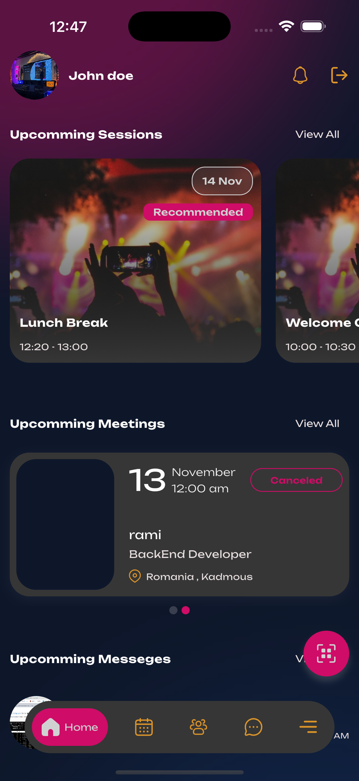 Live agenda